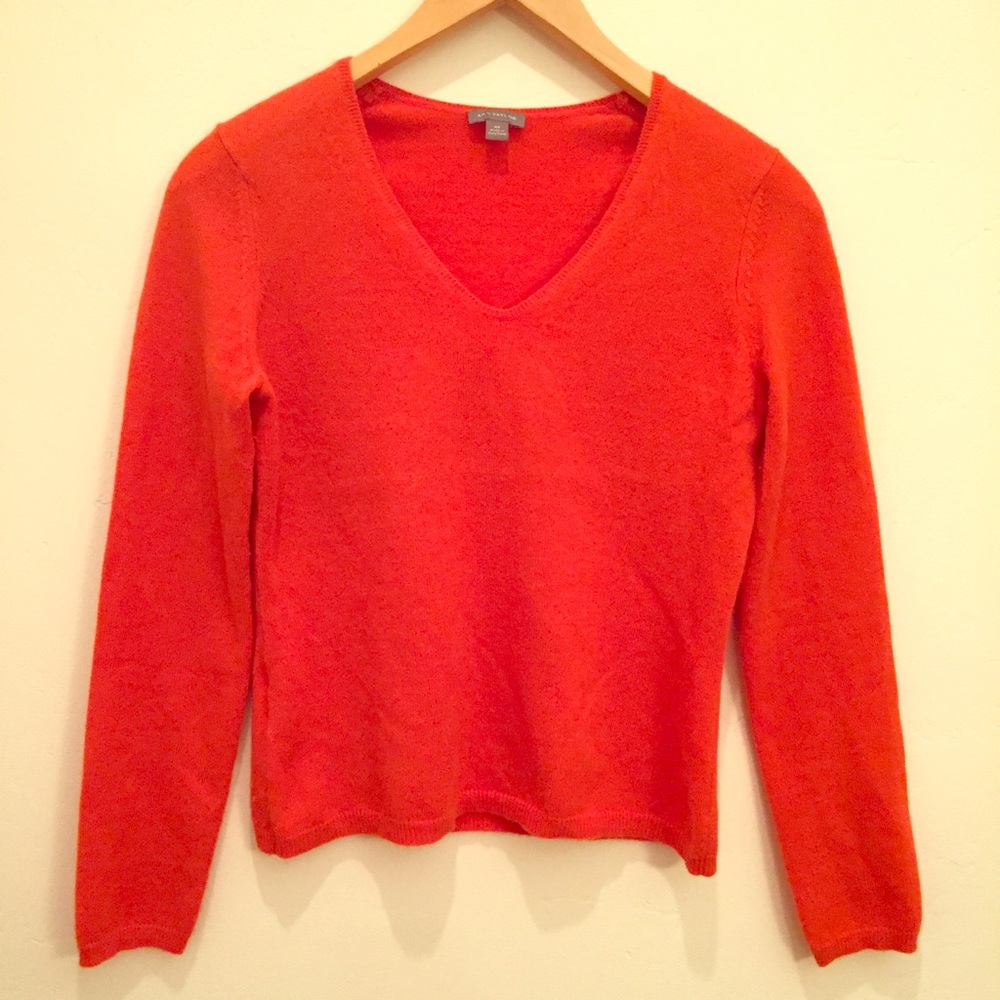 Ann Taylor cashmere sweater in orange